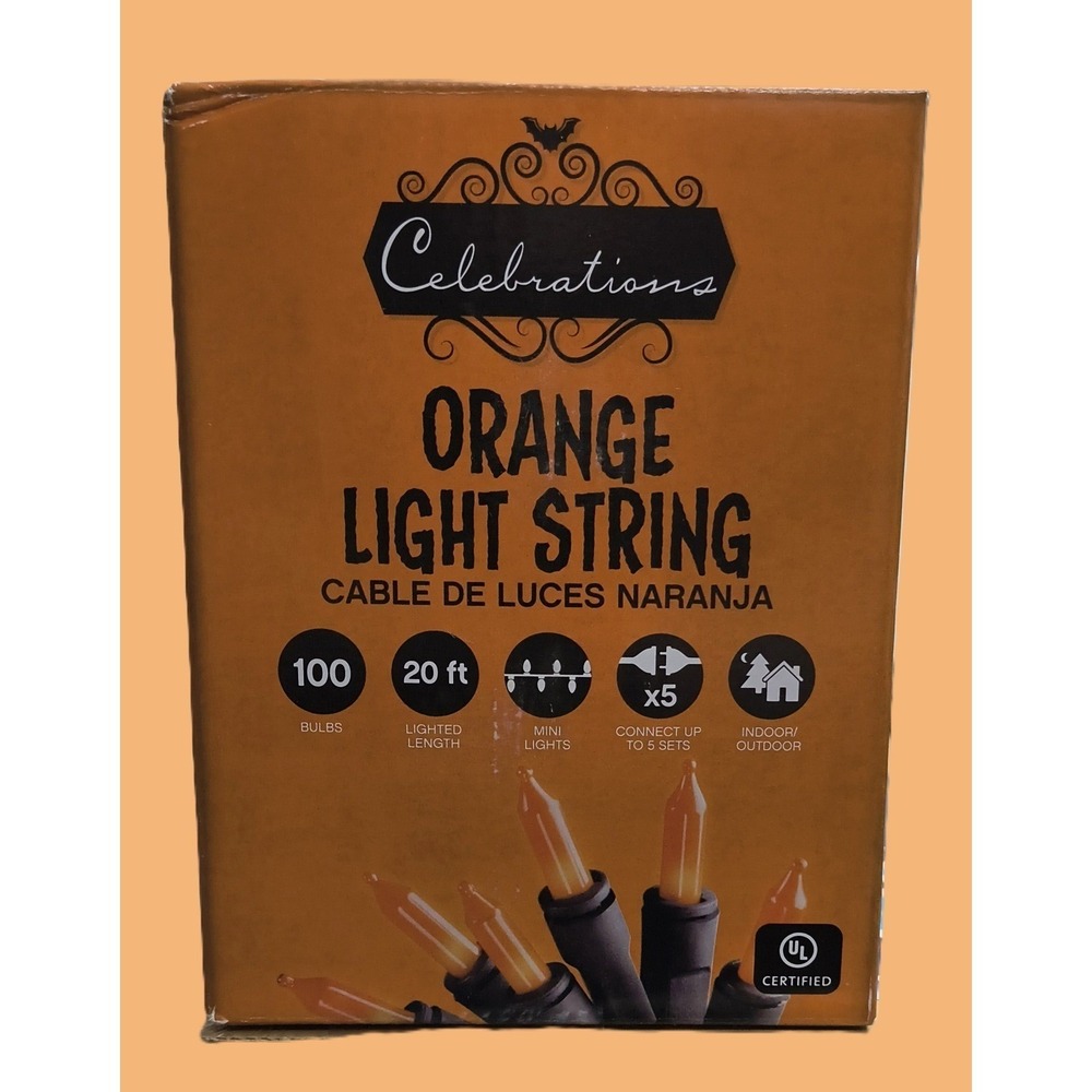 Celebrations Halloween Light String 100/box 2‎ Box Lot Total 200 Lights